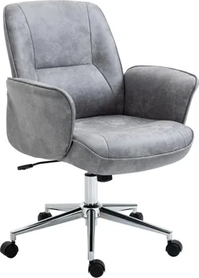 Obrázok produktu pre Kancelárska stolička Vinsetto, otočná a nastaviteľná, z mikrovlákna, svetlosivá