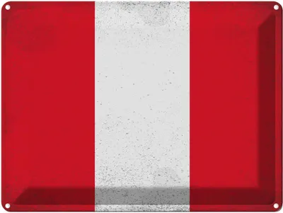 Produktbild von vianmo Blechschild 30x40 cm Peru Flagge Fahne Wappen