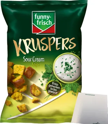 Produktbild von funny frisch Kruspers Sour Cream Style lecker gewürzt vegetarisch 1er Pack (1x120g Tüte) +usy Block