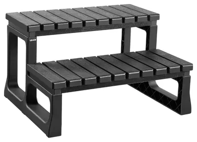 Obrázok produktu pre VEVOR schodíky do bazéna 2-stupňové vonkajšie schodíky, šírka 599,44 mm PP rebrík pre nadzemné/nafukovacie bazény s nosnosťou 145,15 kg, všestranné použitie pre verandy terasy mobilné domy