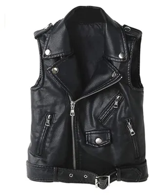 Produktbild von Solidchoice – Kinderjacke im Biker-Stil, aus Kunstleder, ohne Ärmel, mit Reißverschluss