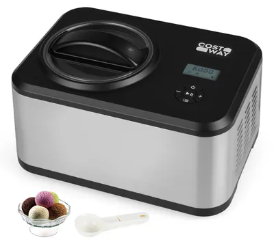 Obrázek produktu pro Zmrzlinovač s kompresorem, objem 1,5 litru, nerezová ocel, LCD časovač