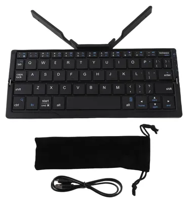 Obrázok produktu pre Prenosná klávesnica, Bluetooth, dobíjateľná, skladateľná, pre tablety Android, telefóny, notebooky, tmavošedá