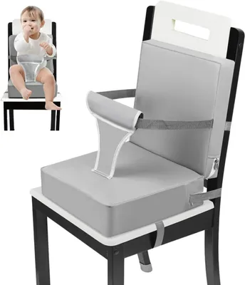 Immagine prodotto di Seggiolino rialzo per bambini piccoli - Poggiagambe per seggiolini - Per mangiare a tavola - Con schienale - 32 x 32 x 9 cm