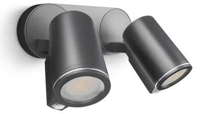Zdjęcie produktu dla STEINEL Spot DUO, Oświetlenie zewnętrzne ścienne, Czarny, Aluminium, Plastik, IP44, II, IK03