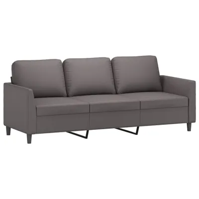 Zdjęcie produktu dla vidaXL 3-osobowa sofa szara 180 cm imitacja skóry