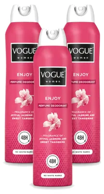 Obrázok produktu pre 3 kusy parfumovaného deodorantu Vogue Women – 150 ml – výhodná balenka