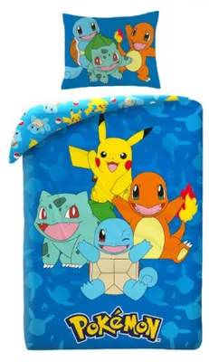 Obrázek produktu pro Pokémon dětské povlečení - povlak na peřinu 140x200 cm + povlak na polštář 60x70 cm