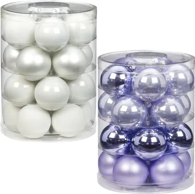 Produktbild von Weihnachtskugeln 40 Kugeln 6cm Glas Kugelset Soft Lilac