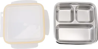 Produktbild von Outdoor-Picknick-Lebensmittelbehälter aus Edelstahl, 1200 m Fassungsvermögen, Lunchbox mit unterteilten Fächern