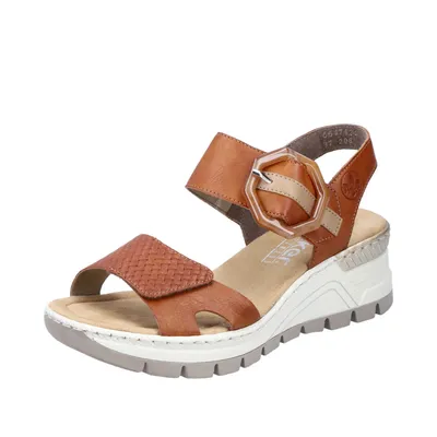 Produktbild von Rieker Damen Sandalen Keilabsatz Sandaletten 66474, Größe:39 EU, Farbe:Braun