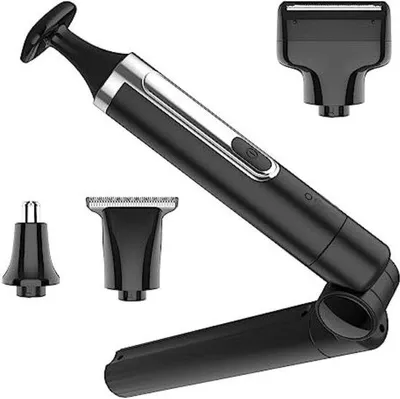 Productafbeelding van Heren bodytrimmer - Draadloze scheerapparaat met verstelbare verlenging, waterdicht, zwart