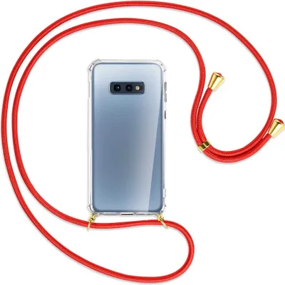 Produktbild von Handykette Backcover-Schutzhülle mit Band (Metall goldfarben) für Samsung Galaxy S10e - rot