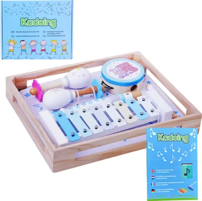 Produktbild von Kadoing® Musikset - mit Musikvideos und Musikheft - Xylophon - Spielzeug - Lern und Musikspielzeug - Kinderspielzeug - Musik für Kinder
