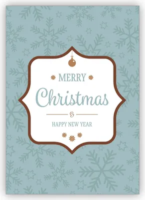 Produktbild von 4x Edle grafische Weihnachtskarte mit Schneeflocken: Merry Christmas & happy new year