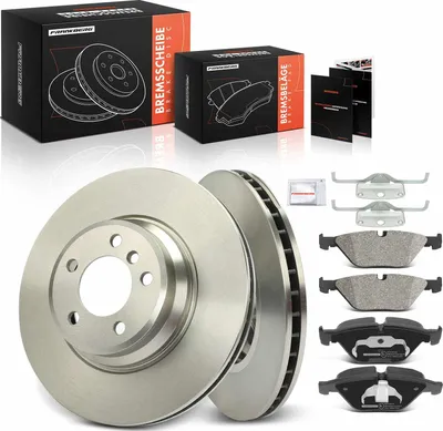 Obrázok produktu pre Frankberg 2x brzdové kotúče 4x brzdové doštičky predná náprava pre BMW radu 7 E65 E66 E67 3.0L 3.9L 4.0L 4.4L 2001-2008