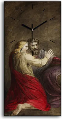 Produktbild von Dekor Leinwand Uhr Wandbilder 30x60 Malerei Mythologie Kunst Antike Vintage - schwarze Hände