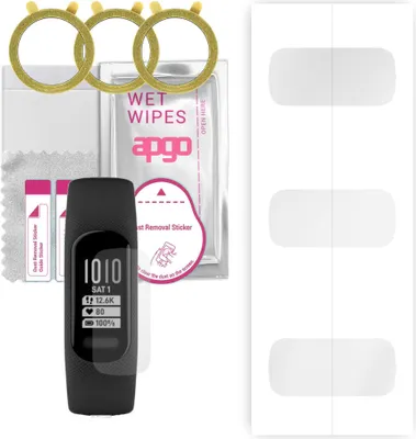 Produktbild von apgo 3 Stück Schutzfolie, klar, kompatibel mit Garmin vivosmart 5 Smartwatch, Hydrogel Displayschutzfolie mit Positionierhilfe, Displayfolie, robust und kratzfest