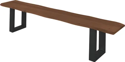 Produktbild von Sitzbank Baumkante 200 cm nussbaum massiv Akazie schwarz