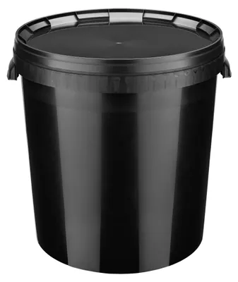 Image de Garronda Seau avec couvercle 30 L pour le stockage de produits alimentaires et chimiques 1 pièce Noir GD-0104