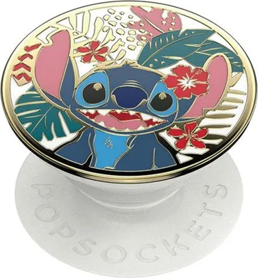 Produktbild von PopSockets Enamel Stitch, Griffigkeit, Schwarz, Blau, Gold, Grün, Pink, Rot, Weiß, Metall, Universal, 1 Stück(e), 38,8 mm