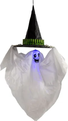 Produktbild von Spooky Ghost mit Hexenhut Animatronic 85cm