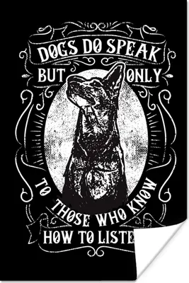 Produktbild von MuchoWow® Poster Hund - Retro - Zitat 40x60 cm - Plakate für die Wand - Poster Babyzimmer