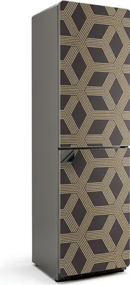 Produktbild von Geometrisches Linienmuster – Magnetische Kühlschrank Abdeckung – Dekorfolie magnetisch Küche – Kühlschrank Magnet Deko – selbstklebende Magnettafel – Magnetfolie für Kühlschranktür – 60x205 cm
