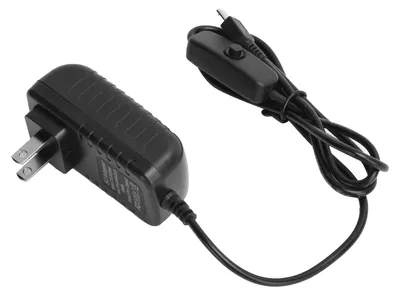 Obrázok produktu pre Napájací adaptér pre Raspberry Pi 5 V, 3 A s integrovaným tlačidlom a konektorom Micro USB, 100–240 V, zástrčka typu US