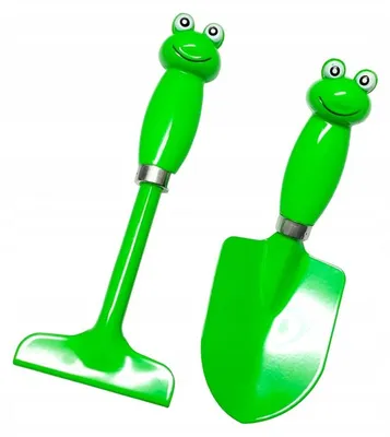 Produktbild von Kinder-Gartengeräte-Set Frosch, Kunststoff/Metall, 20 cm, Schaufel & Harke, Grün