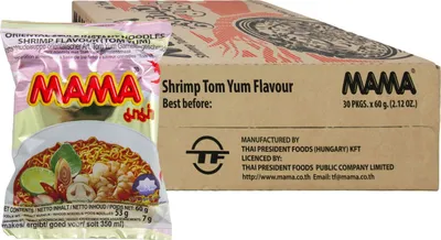 Produktbild von [ 30x 60g ] MAMA Instant Nudeln Tom Yum Garnelengeschmack / Tom Yum Shrimp Flavour