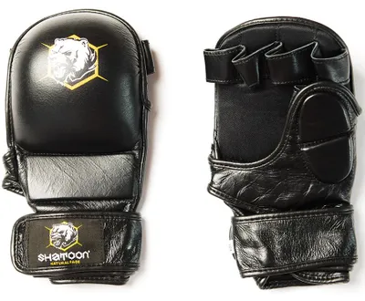 Obrázek produktu pro Rukavice MMA kožené Shatoon Sparring Black tréninkové černé M