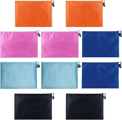 Imagen del producto de Carpeta de documentos A5 con cremallera, 10 unidades, impermeable, para oficina y escuela
