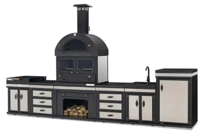 Produktbild von Außenküche in Schwarz aus Edelstahl modern und stilvoll