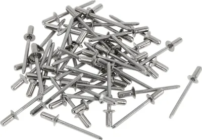 Produktbild von Senkkopf geschlossene Dichtnieten 4mm Griffdurchmesser 10mm Grifflänge 8mm Flanschdurchmesser Edelstahl Silberton 50 Stück
