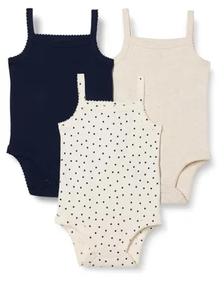 Productafbeelding van A. Essentials Baby - Topjes zonder mouwen voor meisjes, 3-pack, beige met melange/maat M