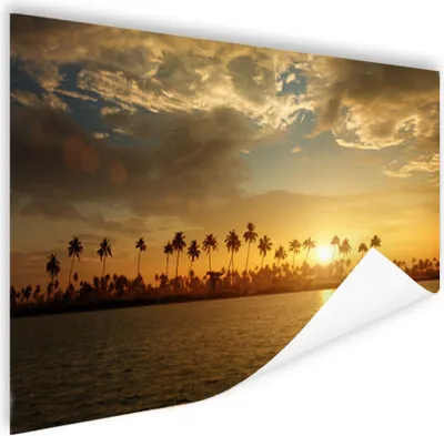 Produktbild von MuchoWow® Poster Palmen bei Sonnenuntergang 180x120 cm - Fotoplakat