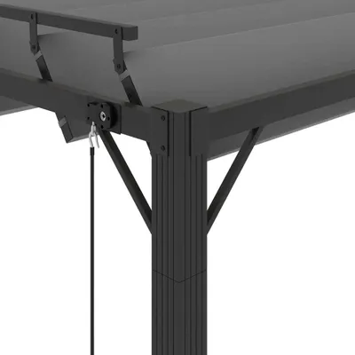 Produktbild von vidaXL Pavillon mit Lamellendach 3x4 m Anthrazit Stoff und Aluminium