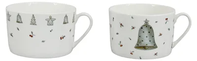 Image de Coffret de Noël comprenant 2 tasses en porcelaine, collection "Avent", 300 ml – par inspire