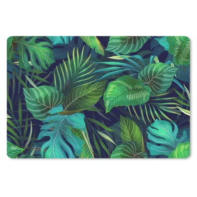 Produktbild von MuchoWow® Schreibtischunterlage Blätter - Illustration - Tropisch - Mädchen - Kinder - Jungen 60x40 cm - XXL Mauspad - Großes Mauspad