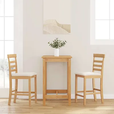 Immagine prodotto di Maison Exclusive - Sgabelli da bar con cuscini, 2 pezzi. Legno massello naturale di albero della gomma