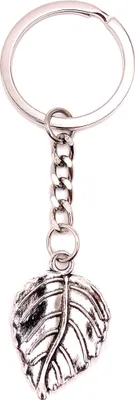Image de Onwomania Porte-clés Feuille d'érable Arbre argenté Métal Pendentif Charm