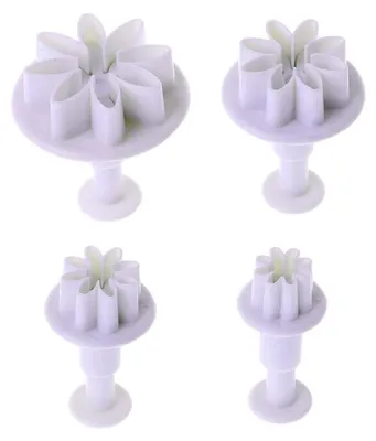 4er-Pack Gänseblümchen-Kuchenformen aus Kunststoff, Ø 2,2–4,2 cm