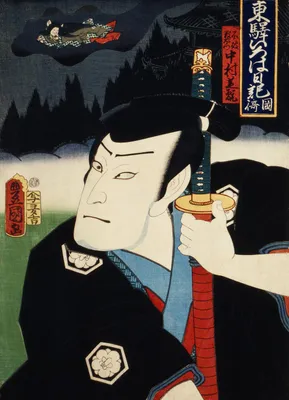 Produktbild von Plakat 13x18cm Schauspieler 6, Kunichika Japanisch Vintage für das Wohnzimmer