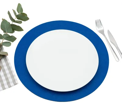 Platzsets aus Filz, rund, 35 cm, 4 Stück, Blau