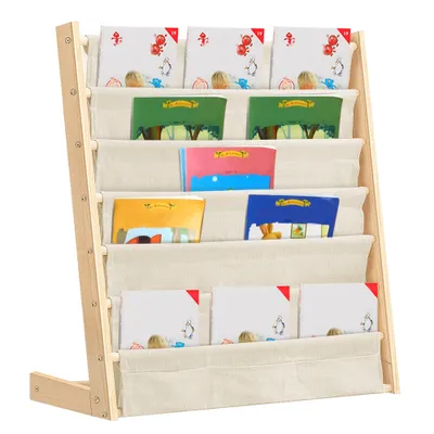 Produktbild von Bücherregal für Kinder mit Stofffächern 7 Ebenen