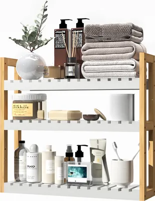 Produktbild von Badregal Hängeregal Wandregal Badezimmer Holz，Wandschrank,weiß
