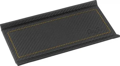 Produktbild von Leder-Penhalter, handgefertigt in Deutschland, schwarz, echtes Leder, Gold-Verzierungen, Carbon-Design