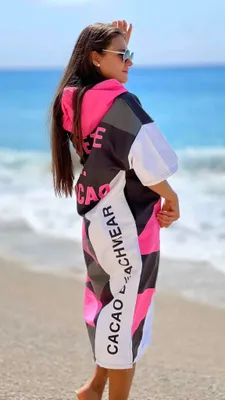 Produktbild von Solar Vibes Pink Damen-Strandponcho CACAO Beachwear™️ - M (170-185)
