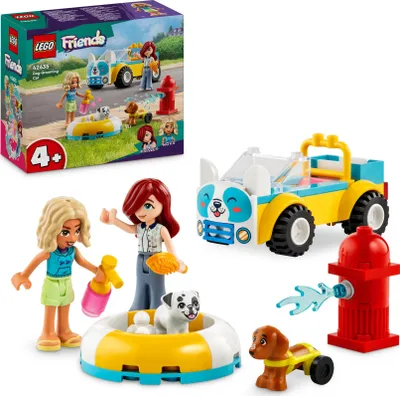 Produktbild von LEGO Friends Mobiler Hundesalon, Fahrzeug-Spielset mit Tieren für Rollenspiele, Kinderspielzeug mit 2 Spielfiguren und 2 Hunden für Mädchen und Jungen ab 4 Jahren, Hundepflegeset 42635
